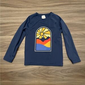 Hanna Andersson Kids Swim Rashguard - Navy with Multicolor Design size 4